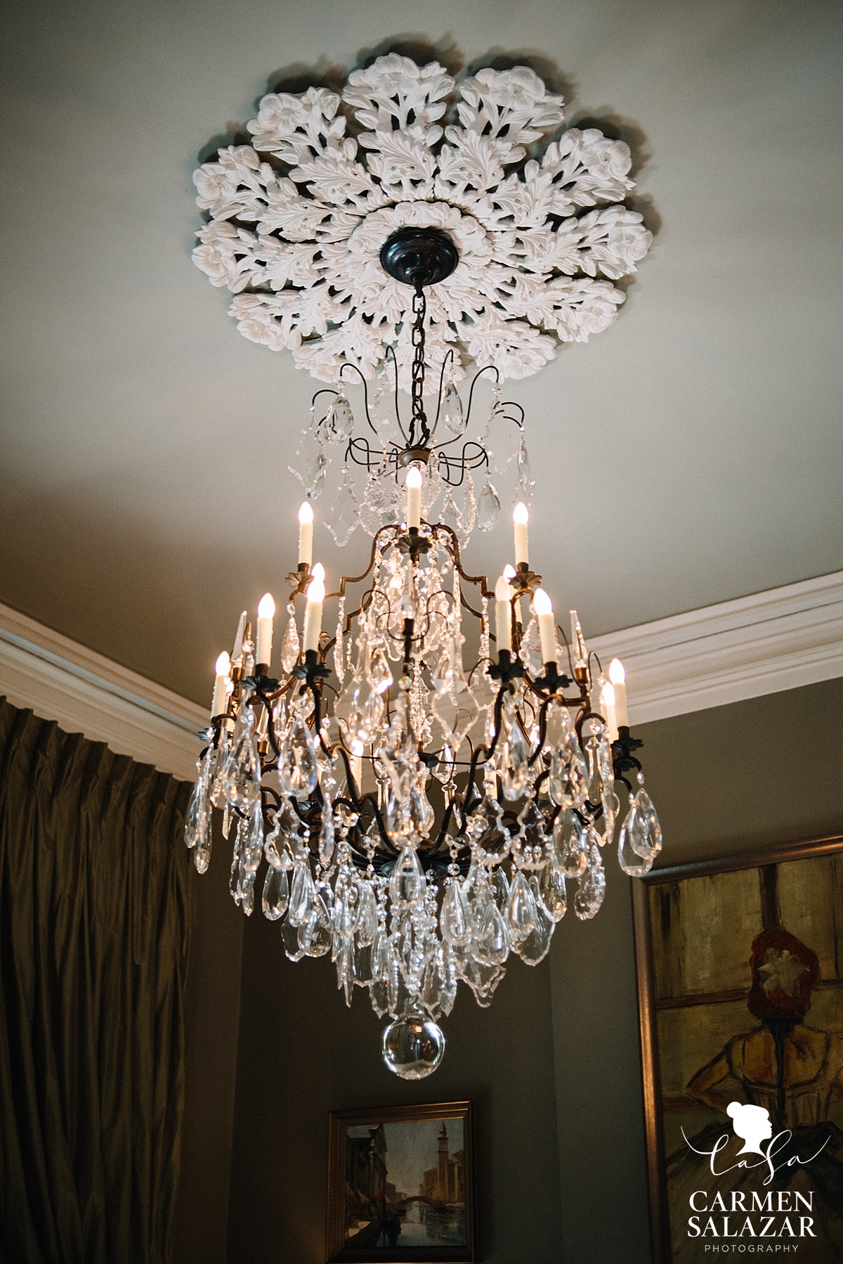French inspired crystal chandelier in New Orleans by Carmen Salazar