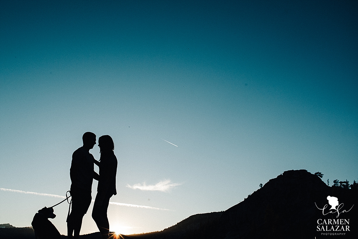 Romantic Lake Tahoe engagement silhouette - Carmen Salazar