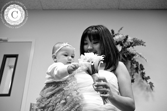 happy baby and bride photography