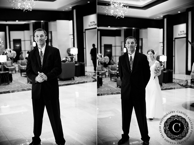 Surprise first look wedding photography