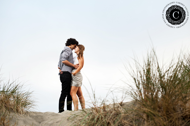 romantic ocean beach engagement photo