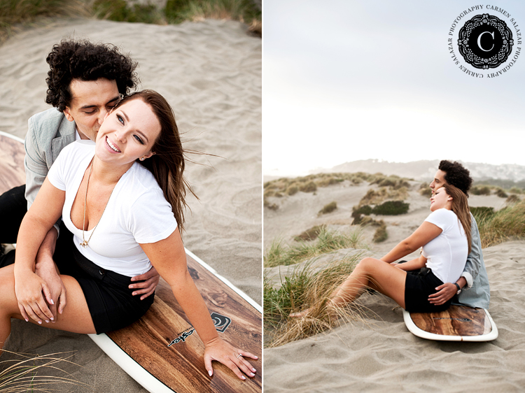 vintage surfer engagement photos