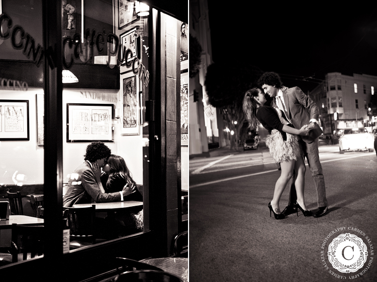 beautiful black and white San Francisco engagement photos