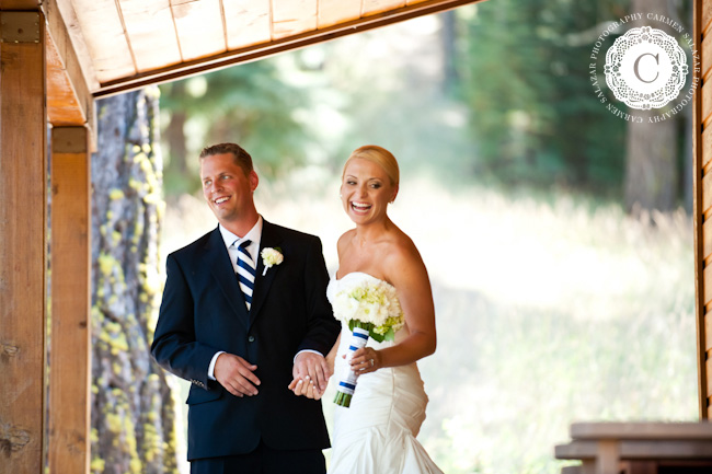 photo of happy couple by a Tahoe wedding photographer