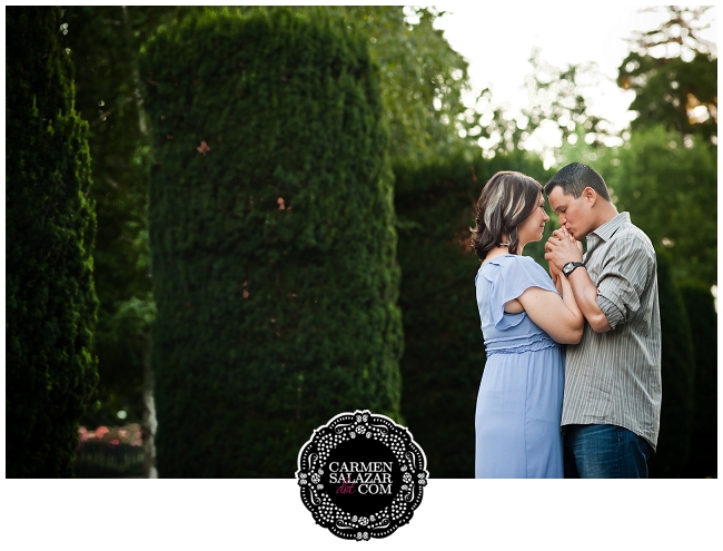 Garden venue engagement photos