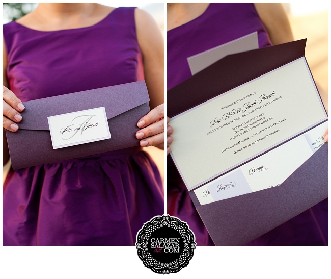 Classy wedding invitation detail shot