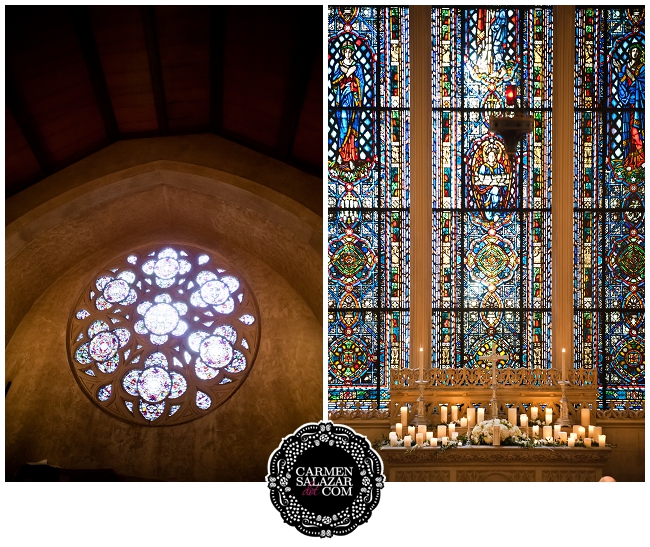 Stained glass wedding detail