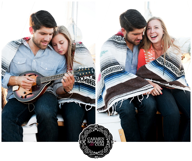 music themed engagement shoot