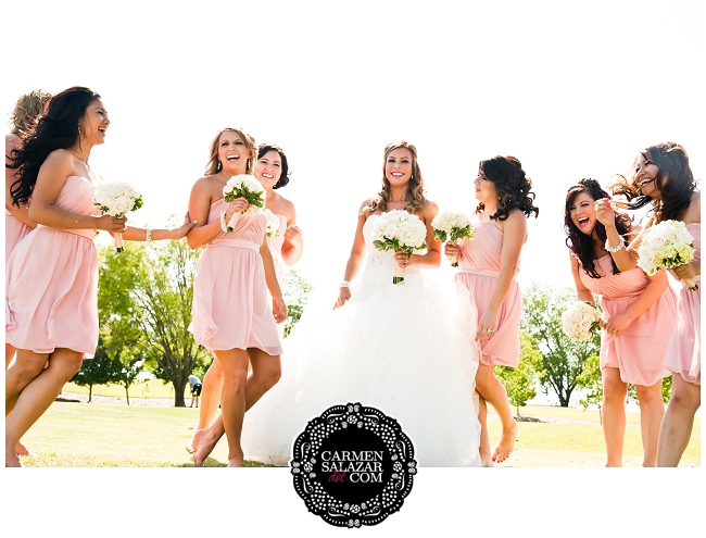 Playful bridesmaid pose