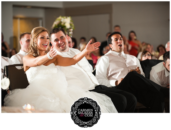 Outgoing bride and groom photograph