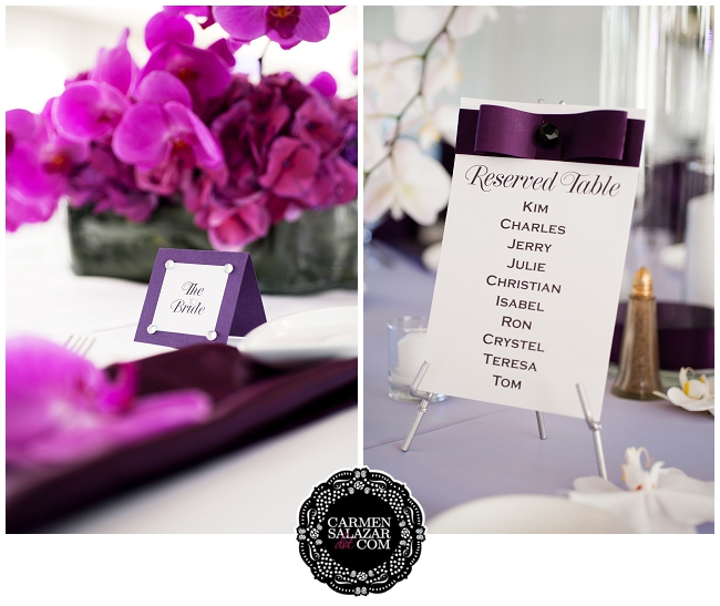 Purple wedding stationary detail