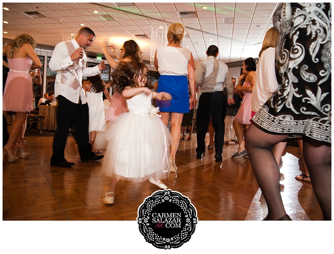 Silly and sweet flower girl photo