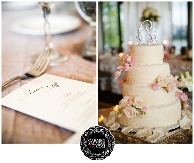 Classic white wedding cake portrait