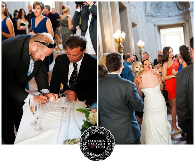 signing the wedding certificate