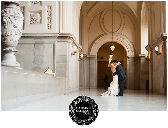 Romantic bride and groom