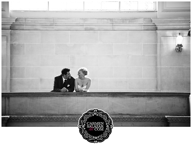 Black and white elopement photo