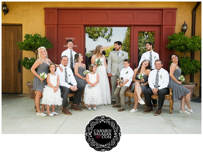 happy bridal party portrait