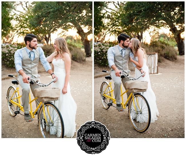cute wedding tandem bicycle