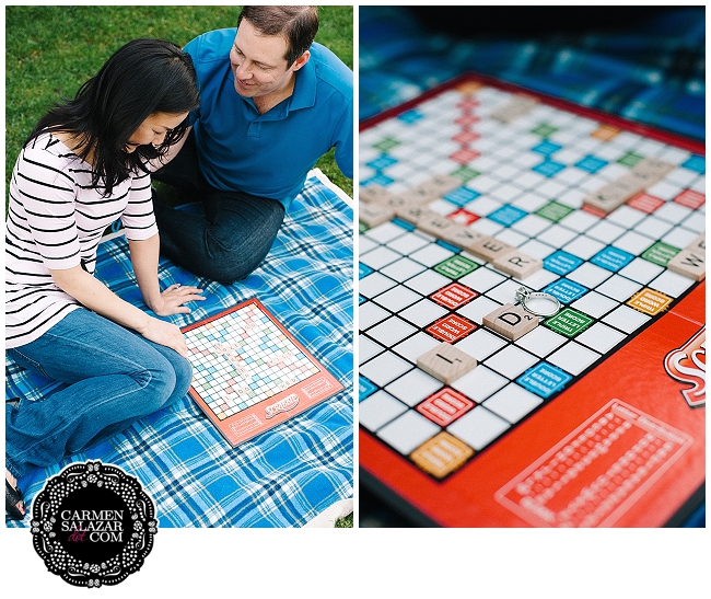 cute scrabble engagement session