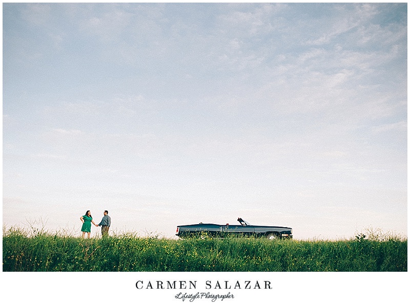 cadillac engagement photo