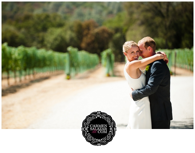 bride and groom cuddling