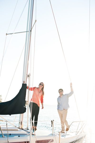 Sunny sailing engagement session