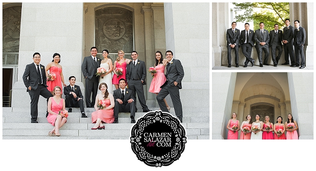 colorful bridal party photographs