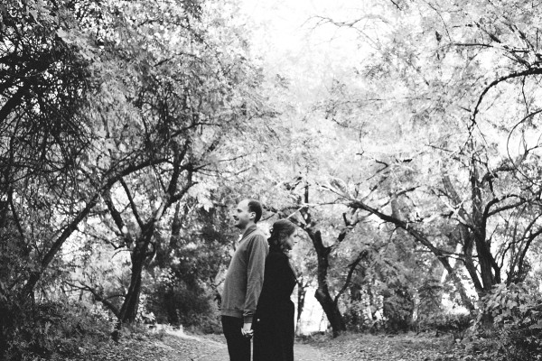 American River fall outdoor engagement session