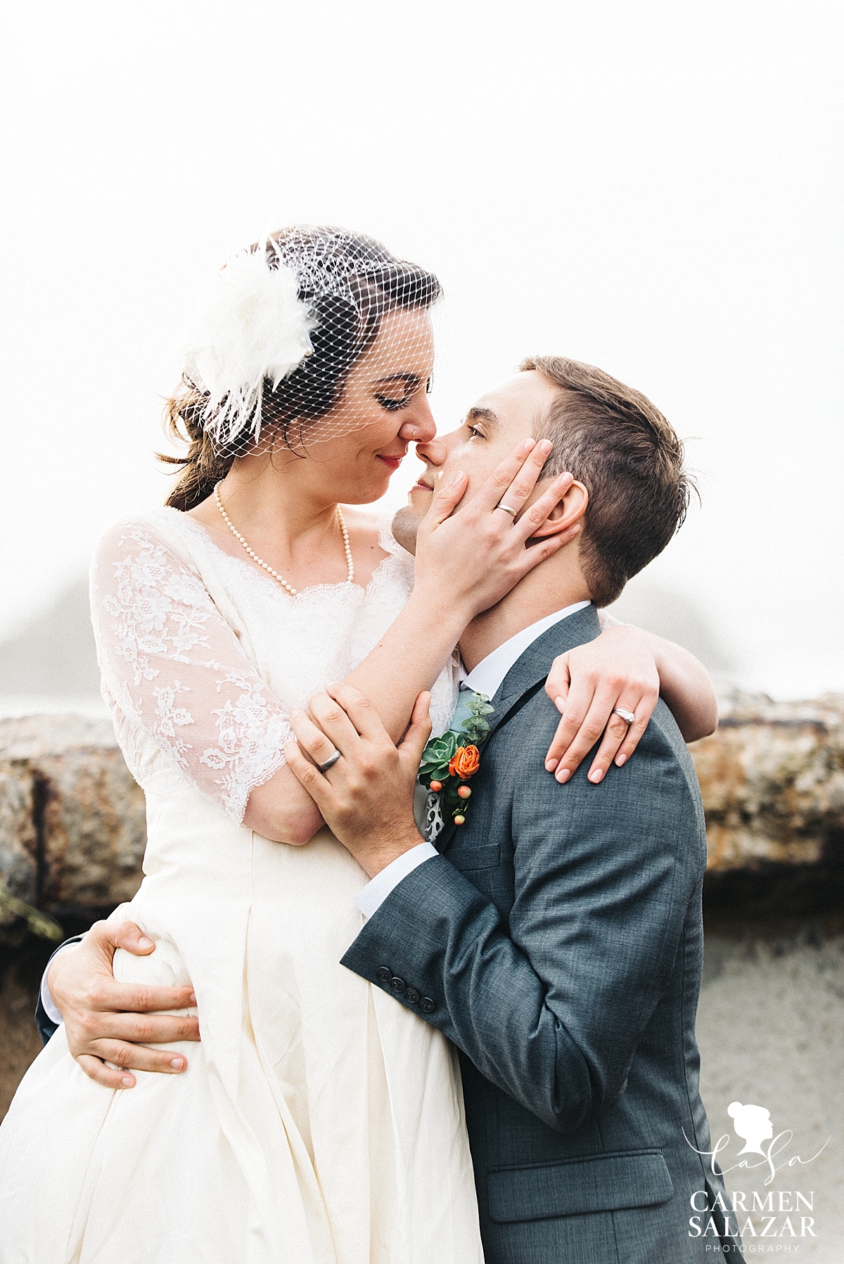 Darling Bride and Groom Kiss - Carmen Salazar