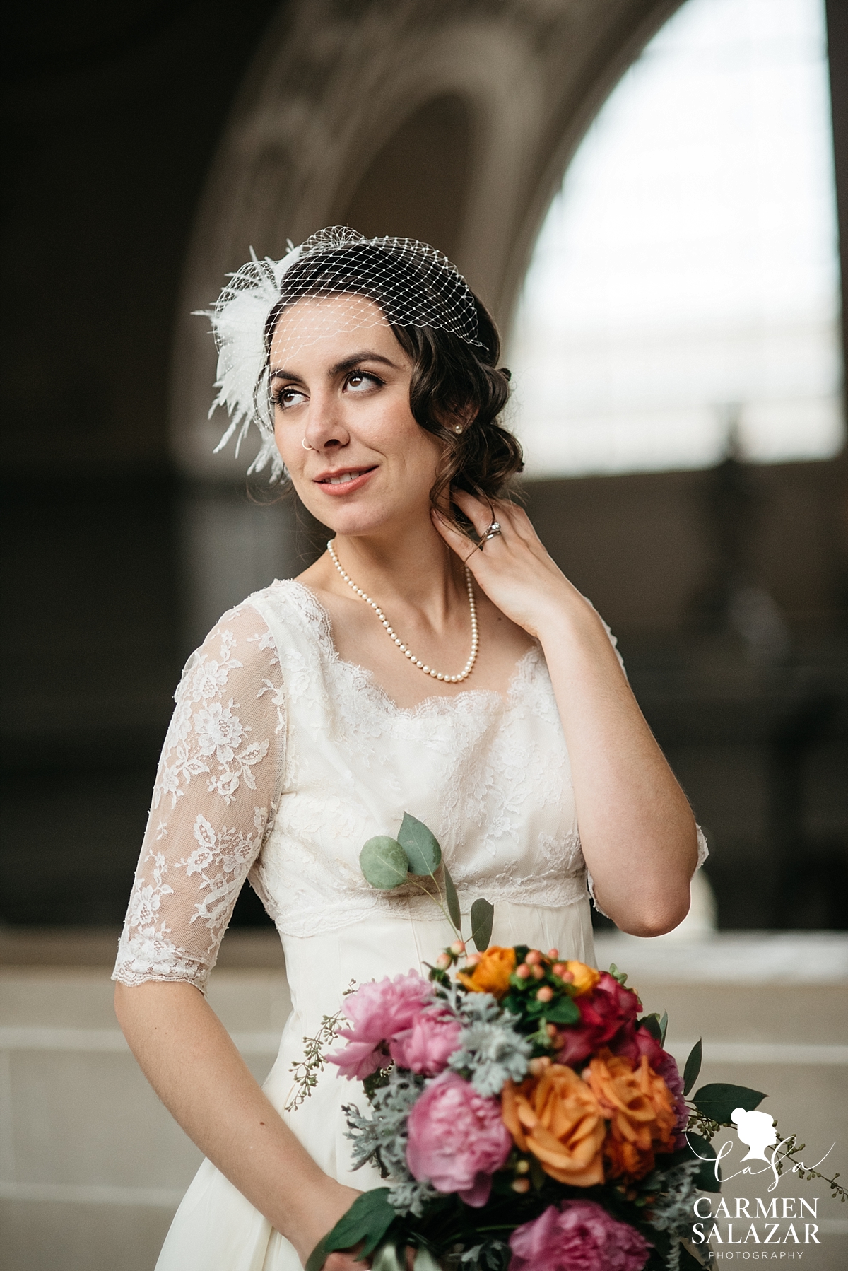 Stunning Bride in Grandmother's Antique Gown - Carmen Salazar