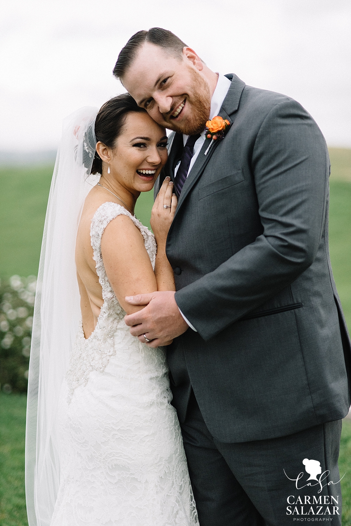 Happy newlyweds at Taber Ranch - Carmen Salazar