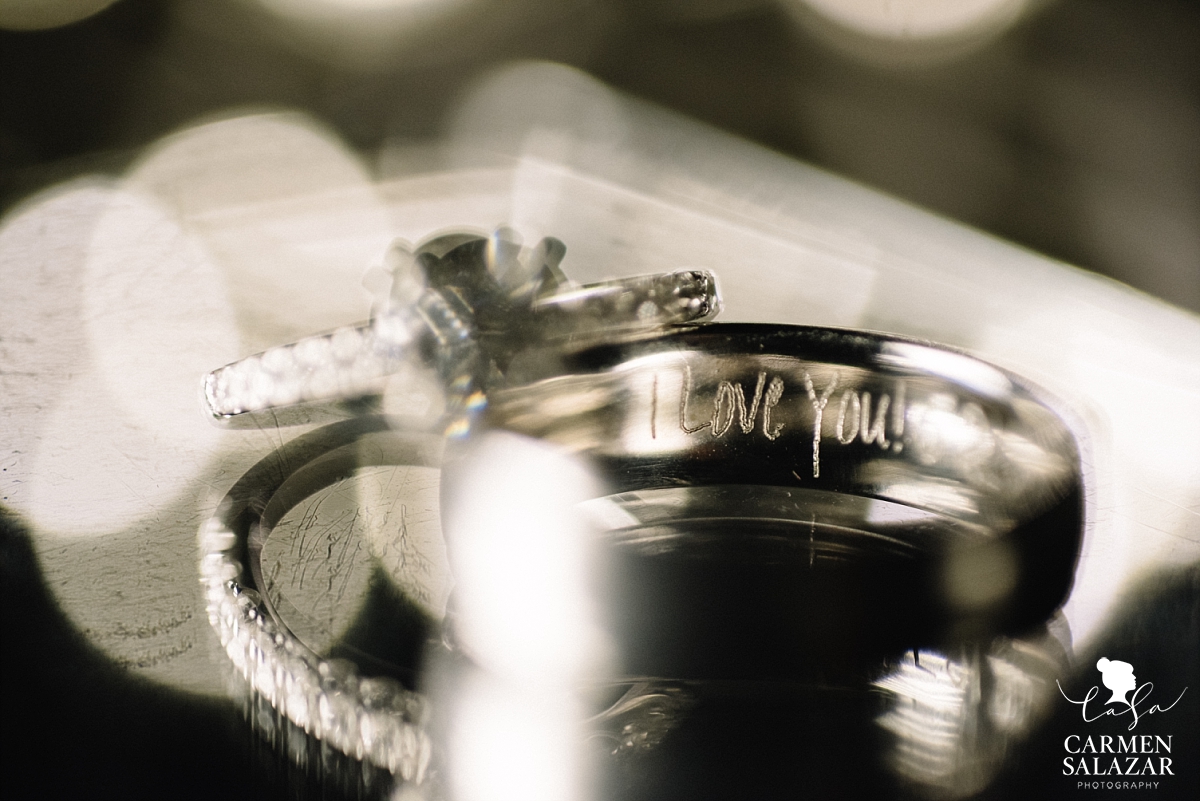 photo of engraved wedding ring by Carmen Salazar