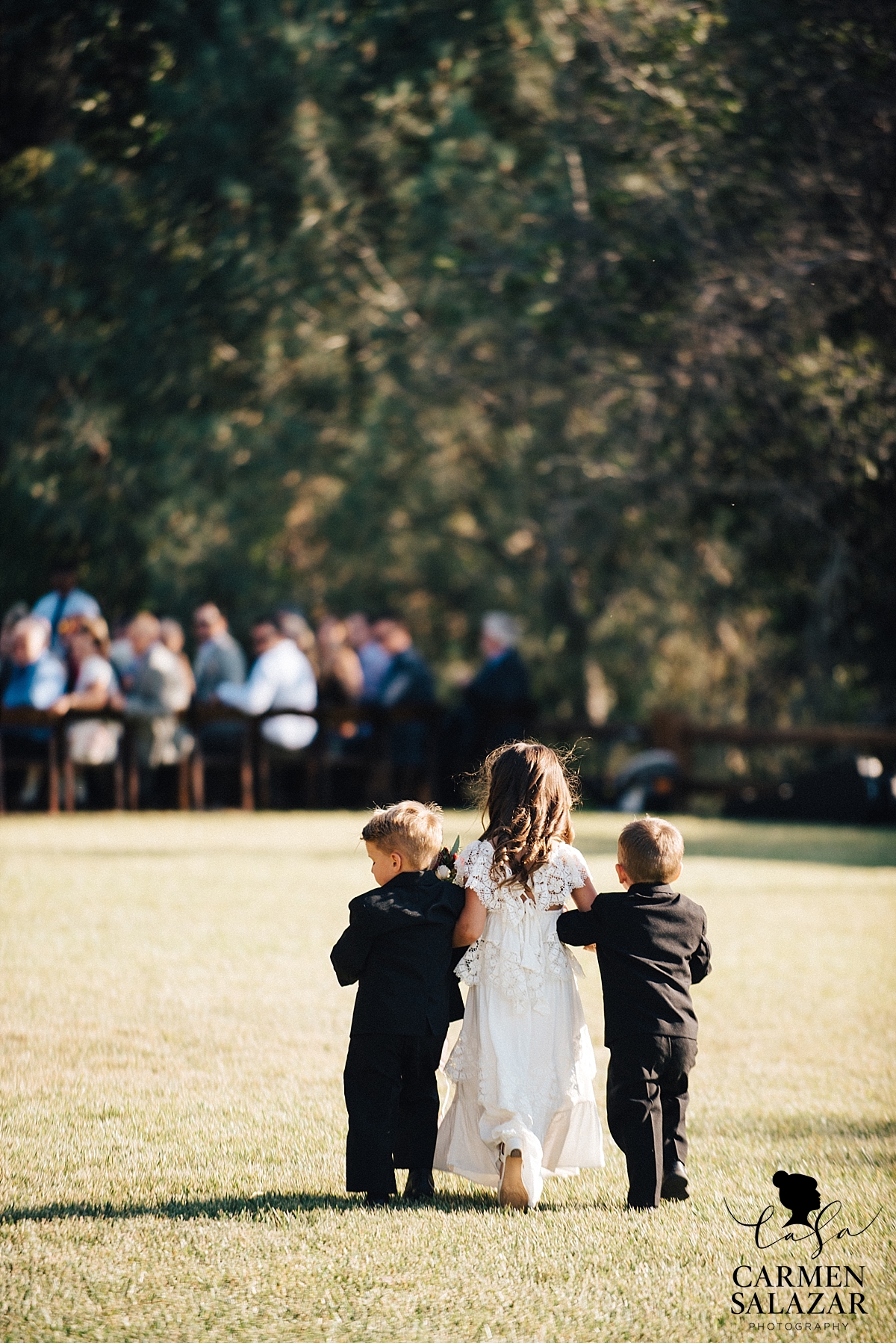 Adorable boho flower girl and ring bearers - Carmen Salazar