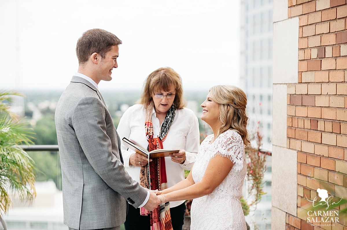 Sacramento elopement ceremony in downtown 