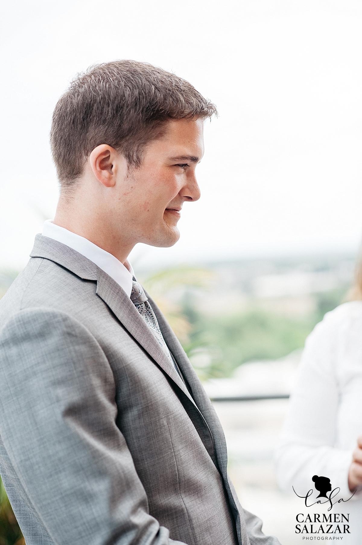 Emotional groom at Sacramento elopement 