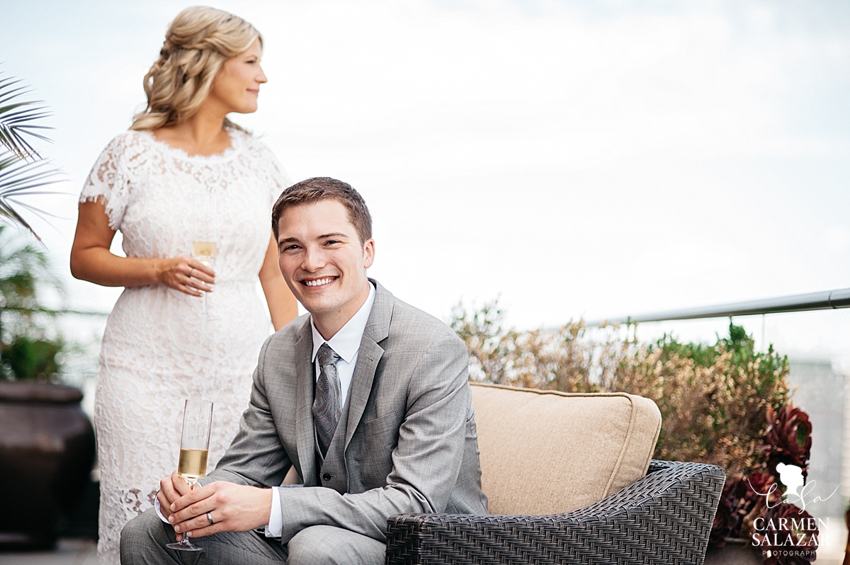 Cute Sacramento groom celebrating - Carmen Salazar 