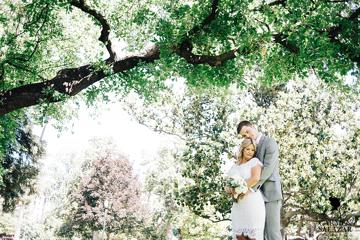 Sacramento trees wedding portraits - Carmen Salazar