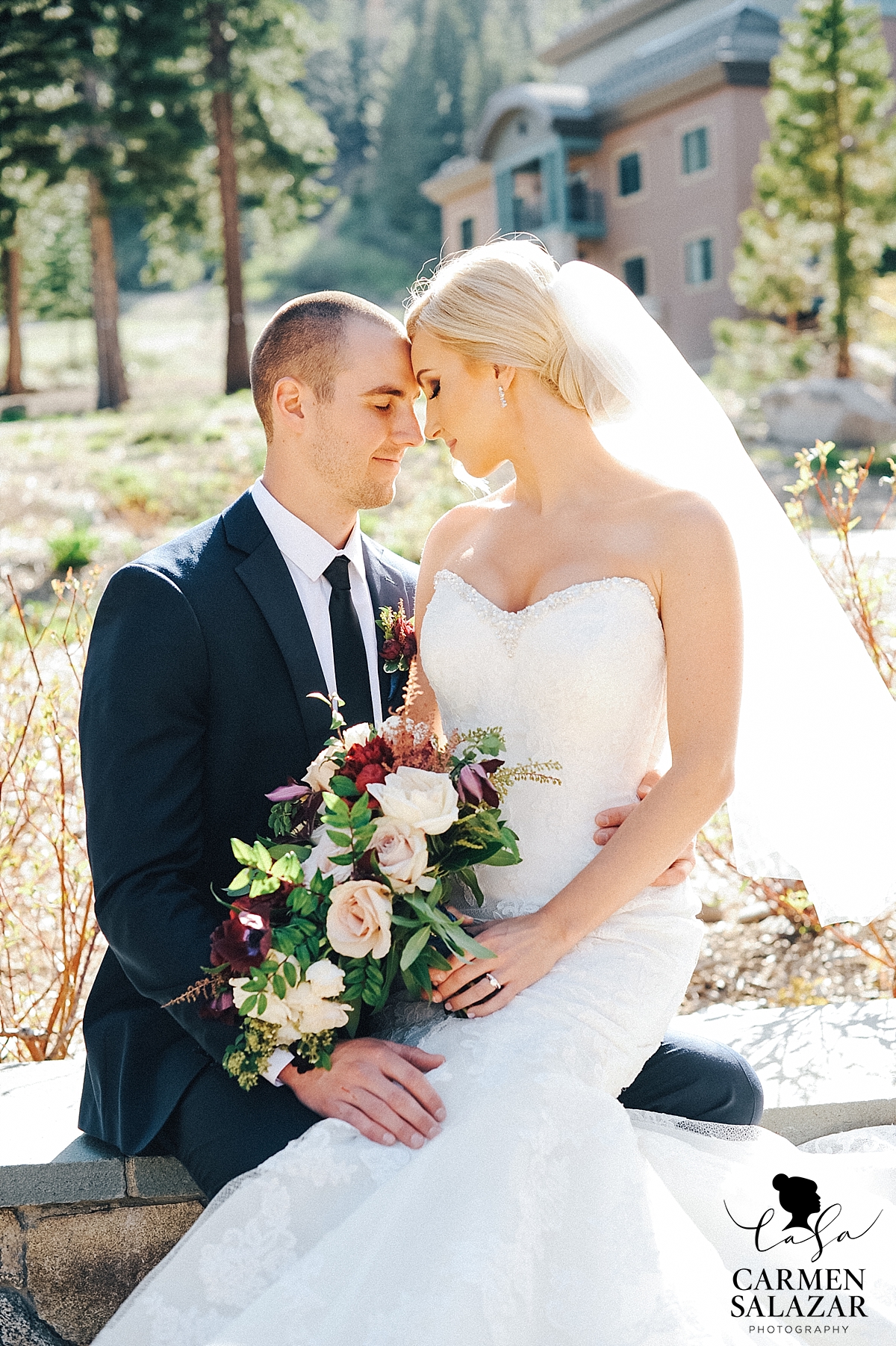 Bride and groom in love at Ritz-Carlton - Carmen Salazar