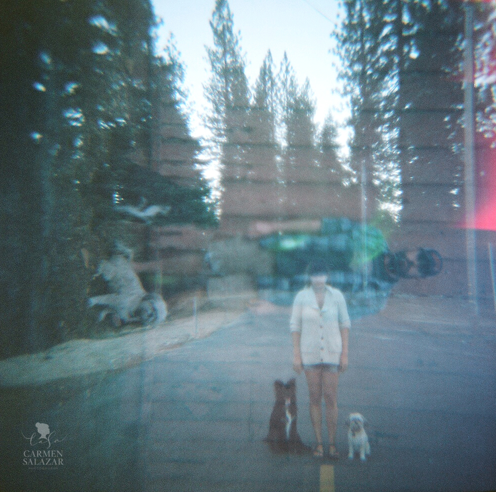 Double exposure with Diana camera in La Porte