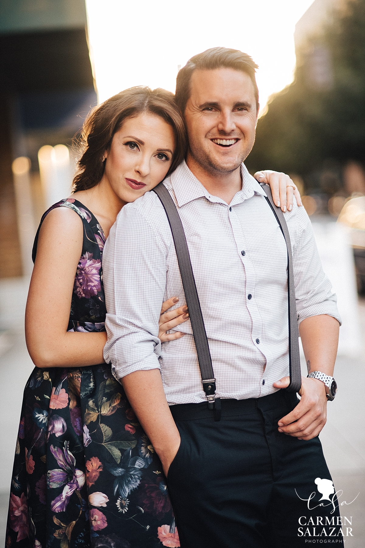 Sunset downtown Sacramento engagement photos - Carmen Salazar