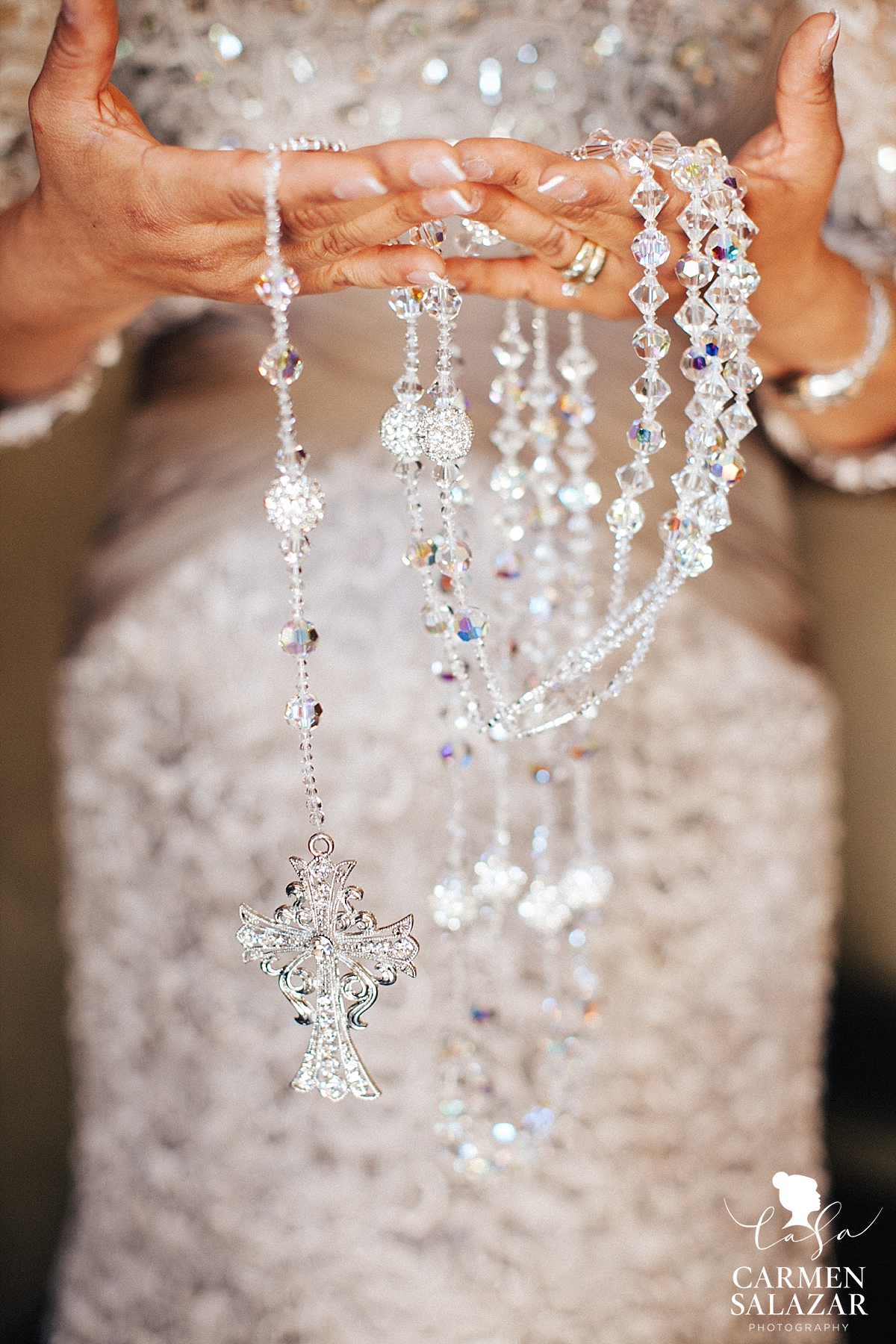 Dazzling wedding rosary at Morris Chapel ceremony - Carmen Salazar