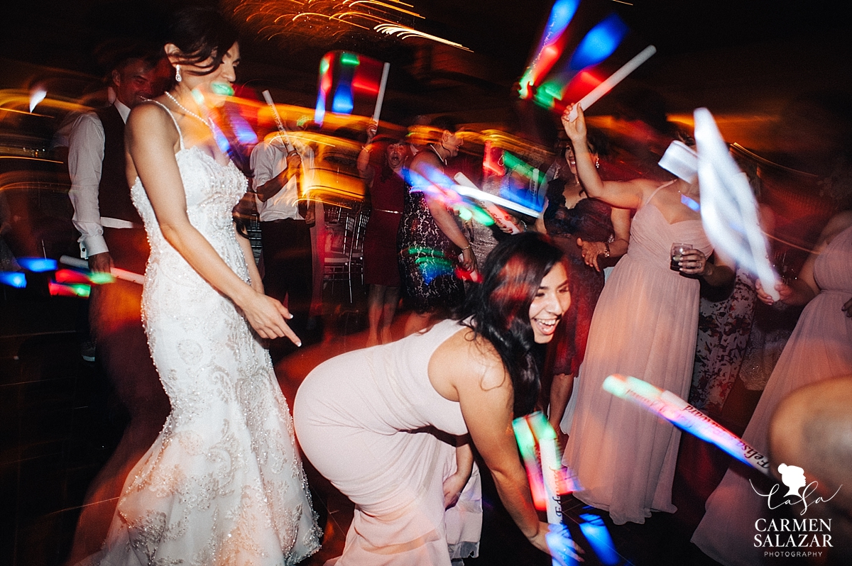 Glowstick dance party at Wine and Roses reception - Carmen Salazar