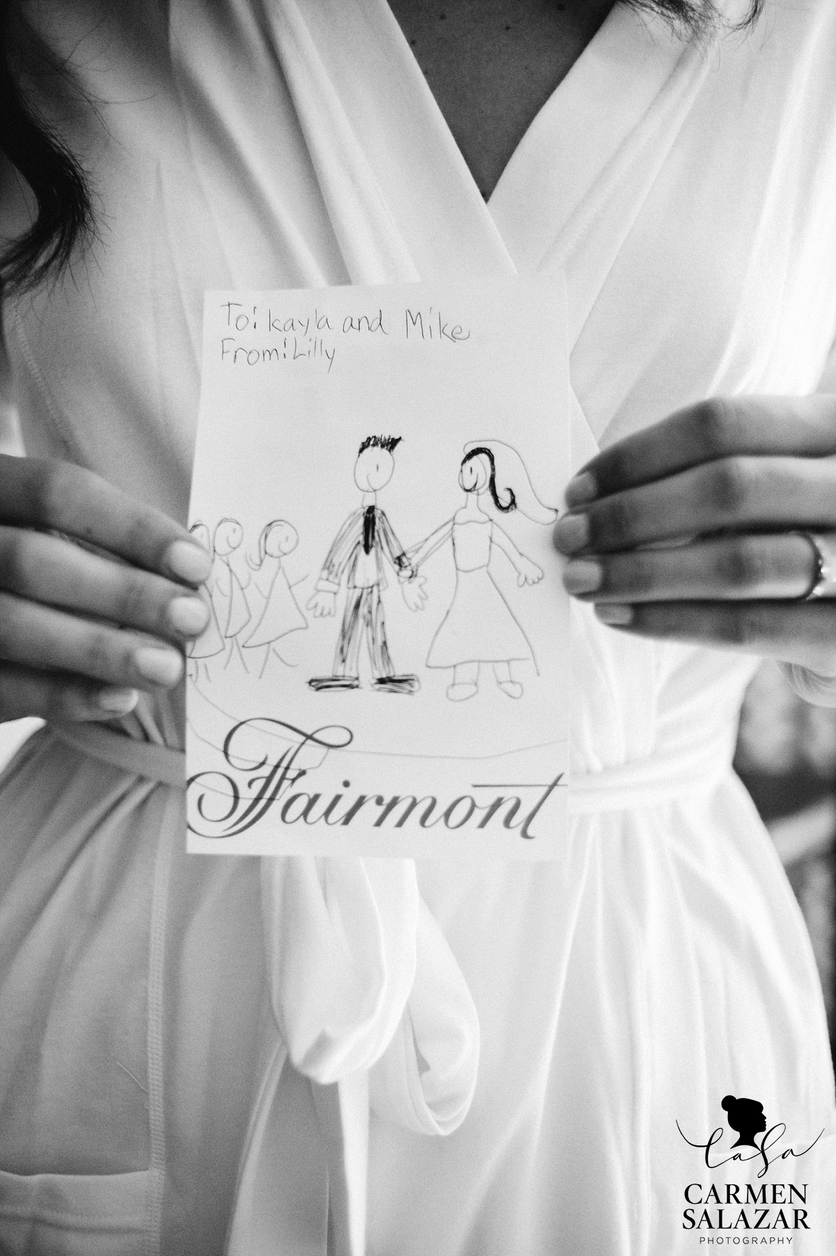 Adorable wedding day note from niece - Carmen Salazar