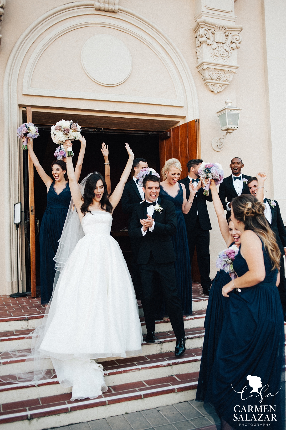 Bride and groom celebrating after ceremony - Carmen Salazar