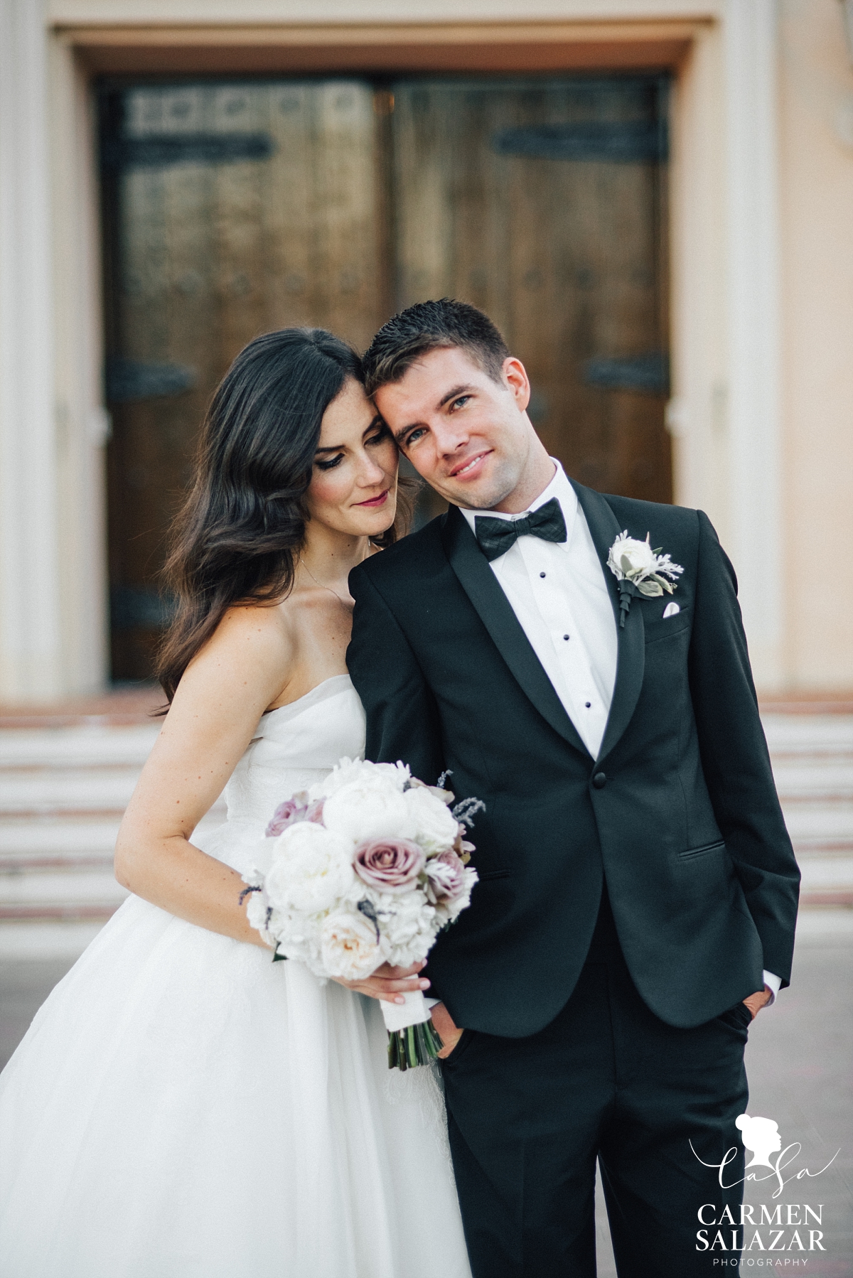 Bride and groom at Santa Clara wedding - Carmen Salazar