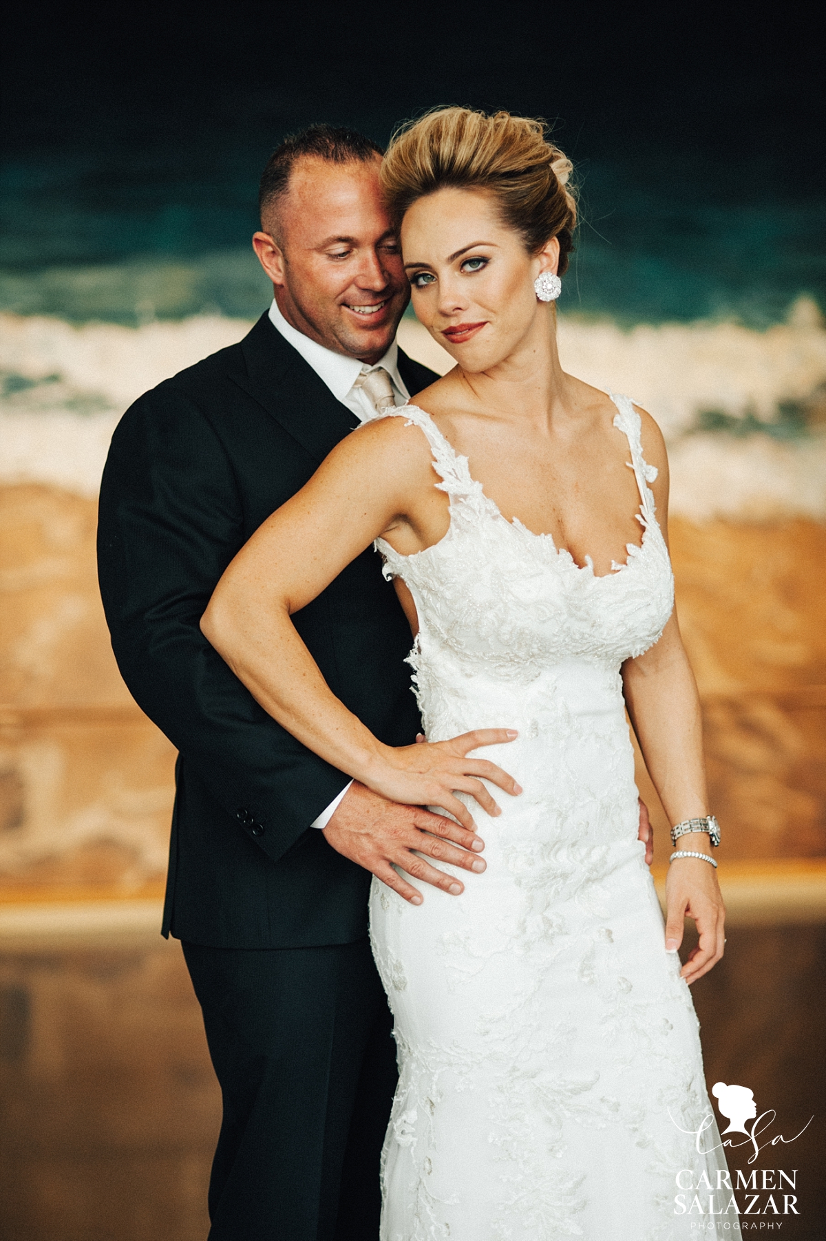 Crocker Art Museum elegant bride and classic groom - Carmen Salazar