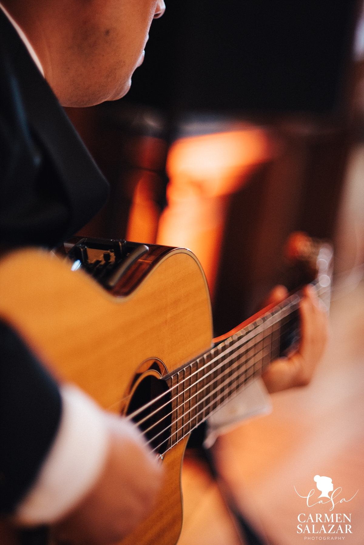 Acoustic guitarist at Crocker Art Museum reception - Carmen Salazar