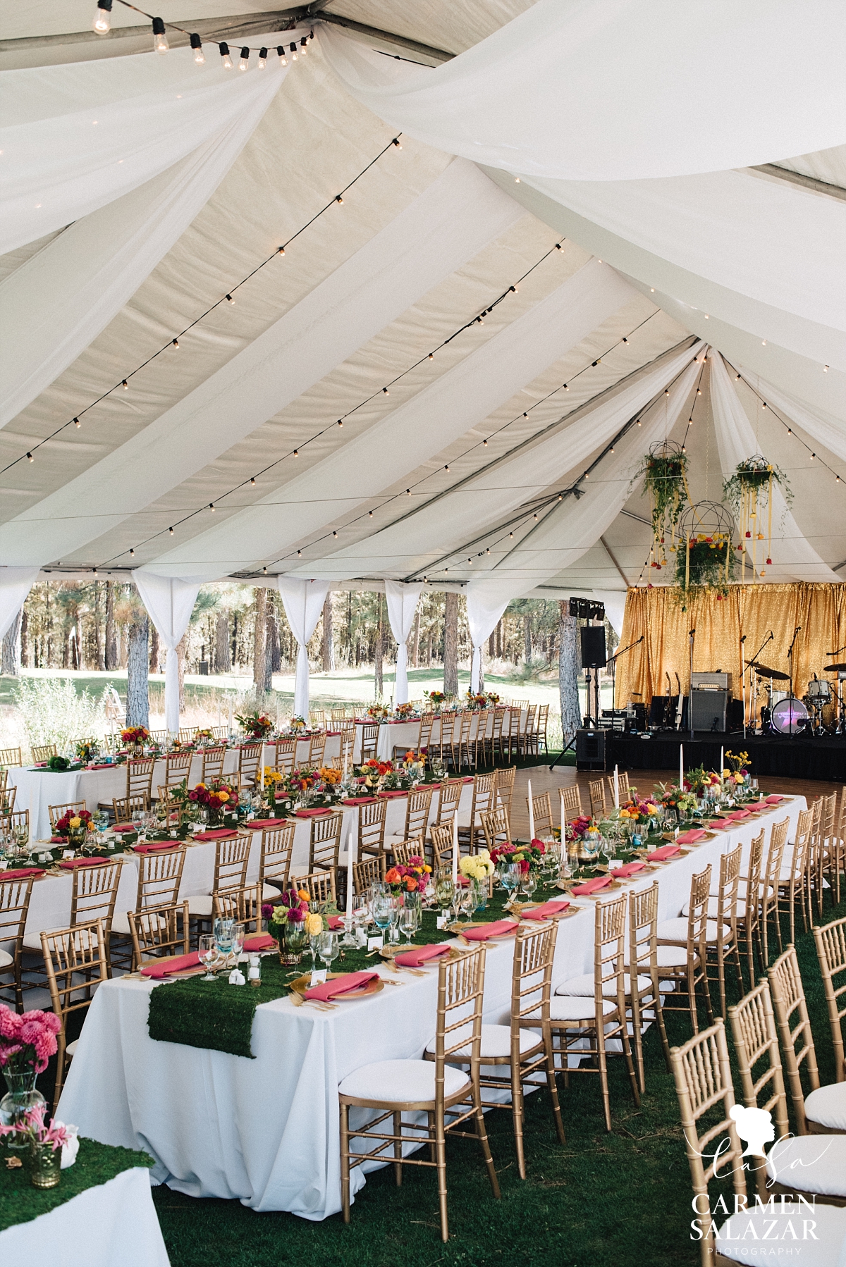 DIY colorful and artsy wedding reception at Chalet View Lodge - Carmen Salazar