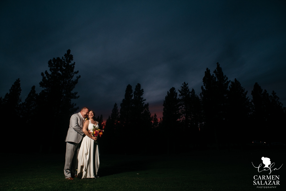 Stunning Tahoe Portola nighttime wedding photos - Carmen Salazar