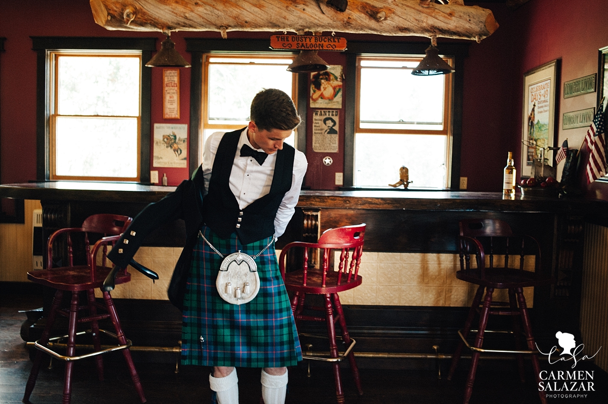 Scottish Tahoe wedding groom - Carmen Salazar